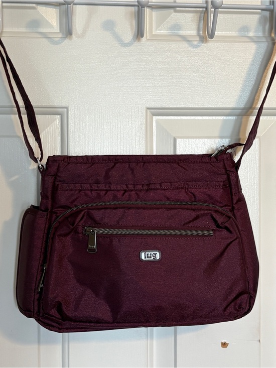 lug Handbags - lug Quilted Shimmy Crossbody Bag in Burgundy with Pink Lining